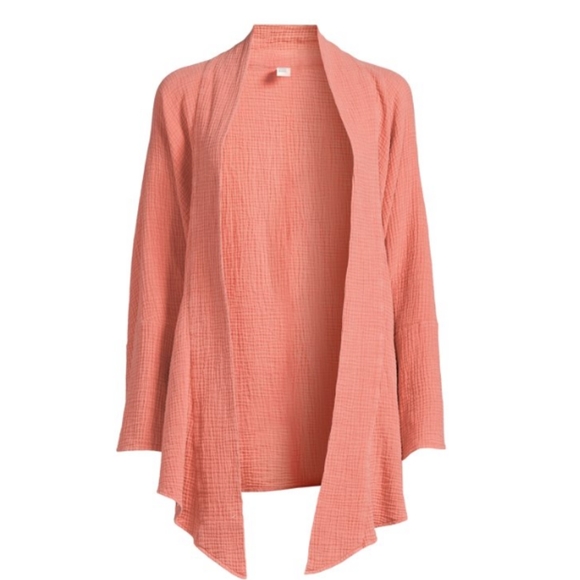 🆕🌻🌺Light Coral Tie Front Kimono Plus Size 2-3Xl NWT - Picture 2 of 10